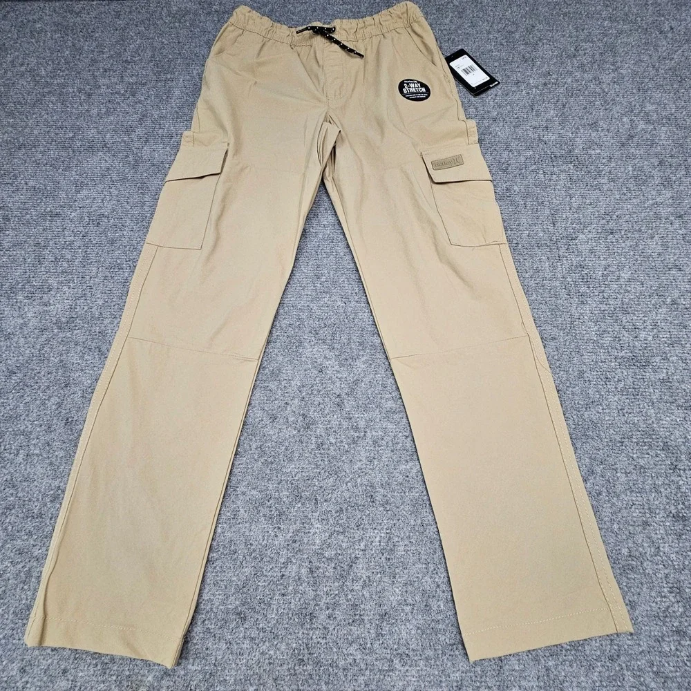Hurley Boys Cargo Pants H2O-Dri 2-Way Stretch Khaki Tan Size M 10-12